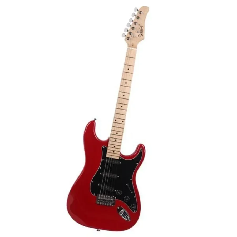 Glarry GST Electric Guitar Kit Black Pickguard Red Electric Guitar for Sports And Entertainment view 3
