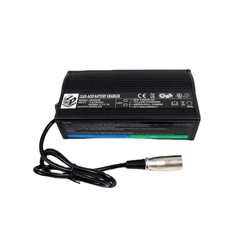 24V 5A lead acid AGM GEL battery Charger with CE UL ROHS KC certification for mobility scooters or power wheelchairs HP8204B