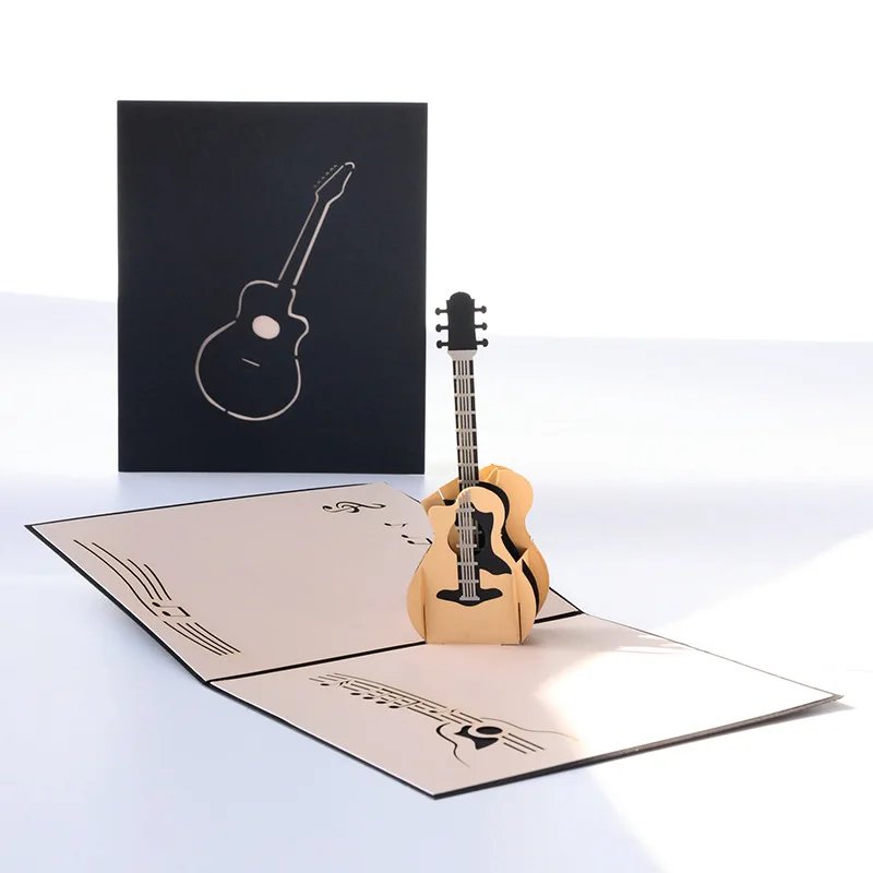 3D Pop Up It Guitar Thank You Cards Father's Day Gifts Geeting Card Birthday Customizable Postcard Send Holidays Wishes To Share