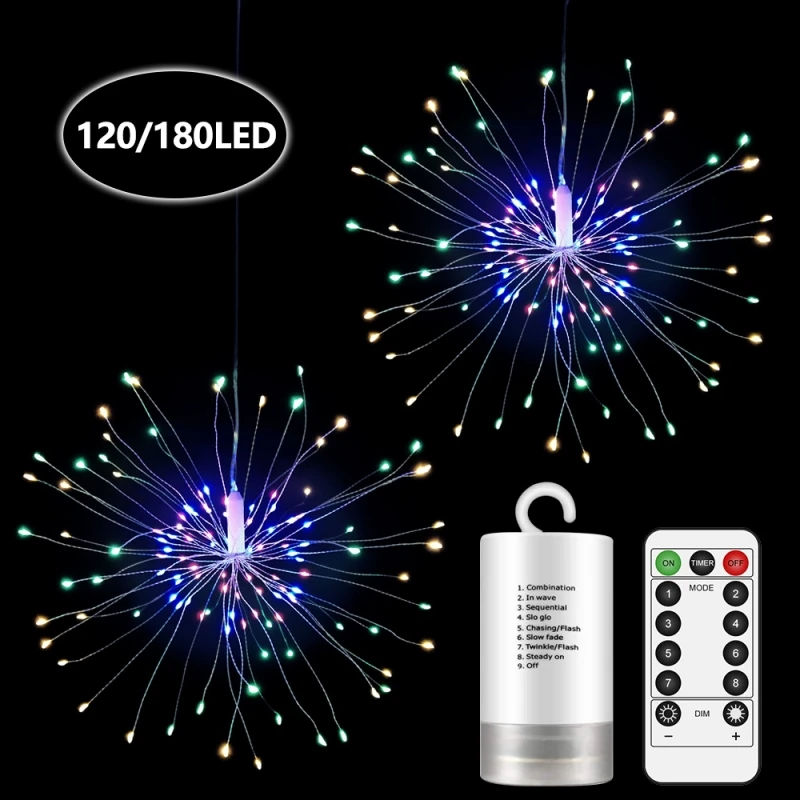 

LED Firework Light Battery Powered,Waterproof String Lights Outdoor for Home,Party,Wedding,Garden,New Year,Christmas Decorations