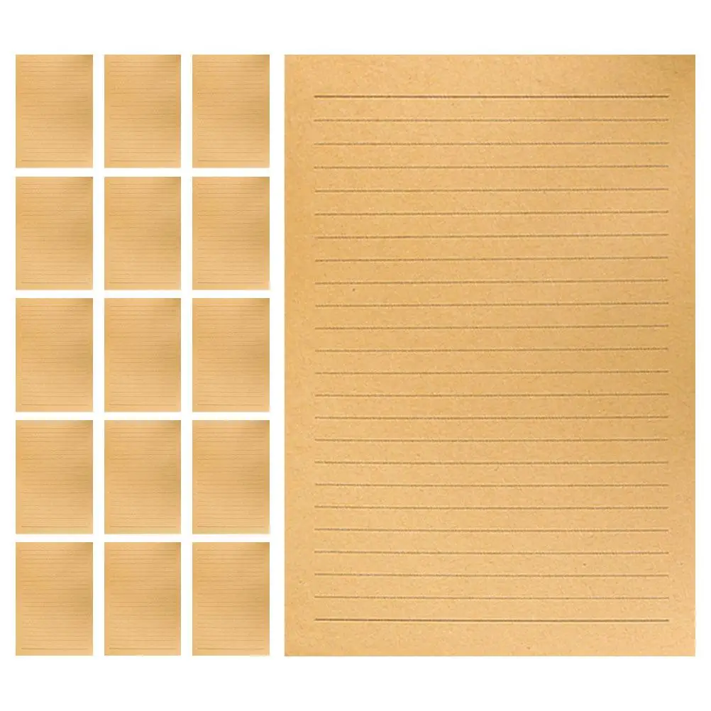 

50 Pcs Vintage Stationery Kraft Writing Letter Paper Lined Retro Literature and Stationary