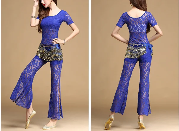 2022 The New Sexy belly dance trousers lace split pants for women belly dance trousers dance Practice clothes trousers M L