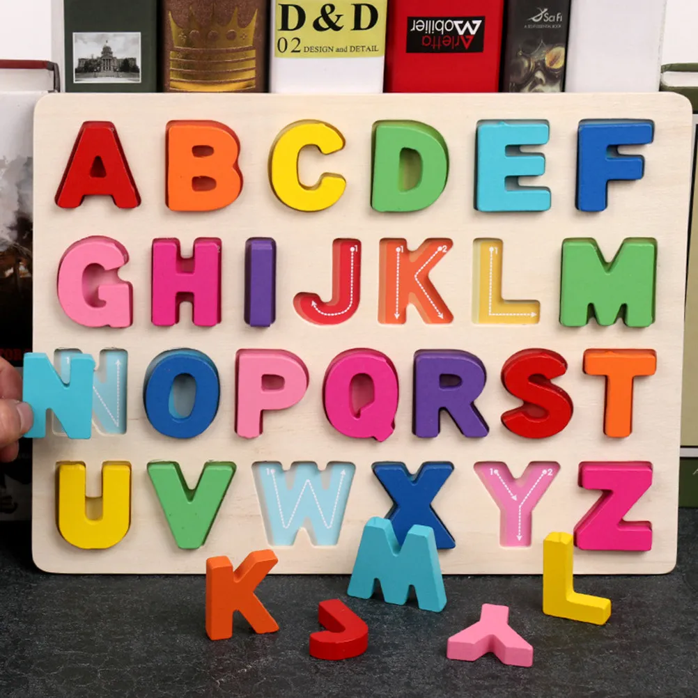 

1Set Colorful Wooden Math Number Alphabet Puzzles Educational Arithmetic Cognitive Development Teaching Tools Jigsaw for Kids