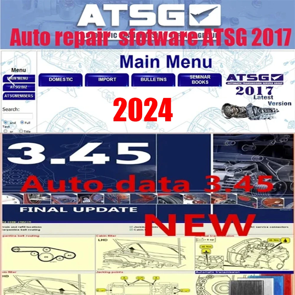 2024 Hot Alldata car Repair Software All Data Automotive Tech Latest Offline software autodata 3.45 ATSG 2017 free keygen