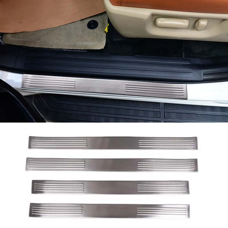 Outside Door Sill Scuff Plate Guard Cover Trim Accessories Stainless Steel For Toyota Sequoia 2008-2020