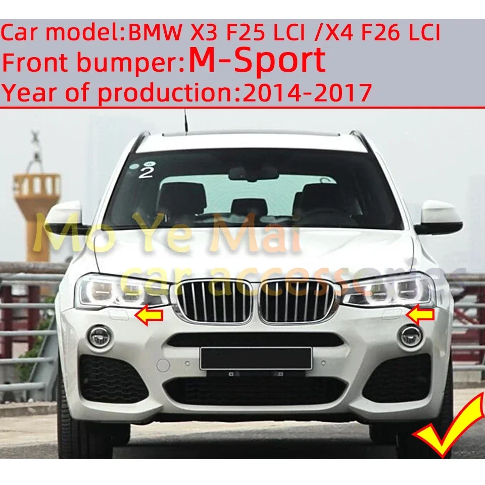 Front Bumper Headlight Washer Nozzle Cover For BMW X3 X4 F25 F26 LCI M-Bumper 2014 2015 2016 2017 High Quality Auto Parts