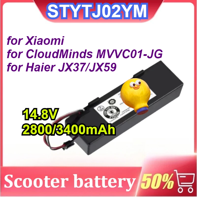 

STYTJ02YM 14.8V 2800/3400mAh Battery for Xiaomi for CloudMinds MVVC01-JG for Haier JX37/JX59 Vacuum Cleaner Battery