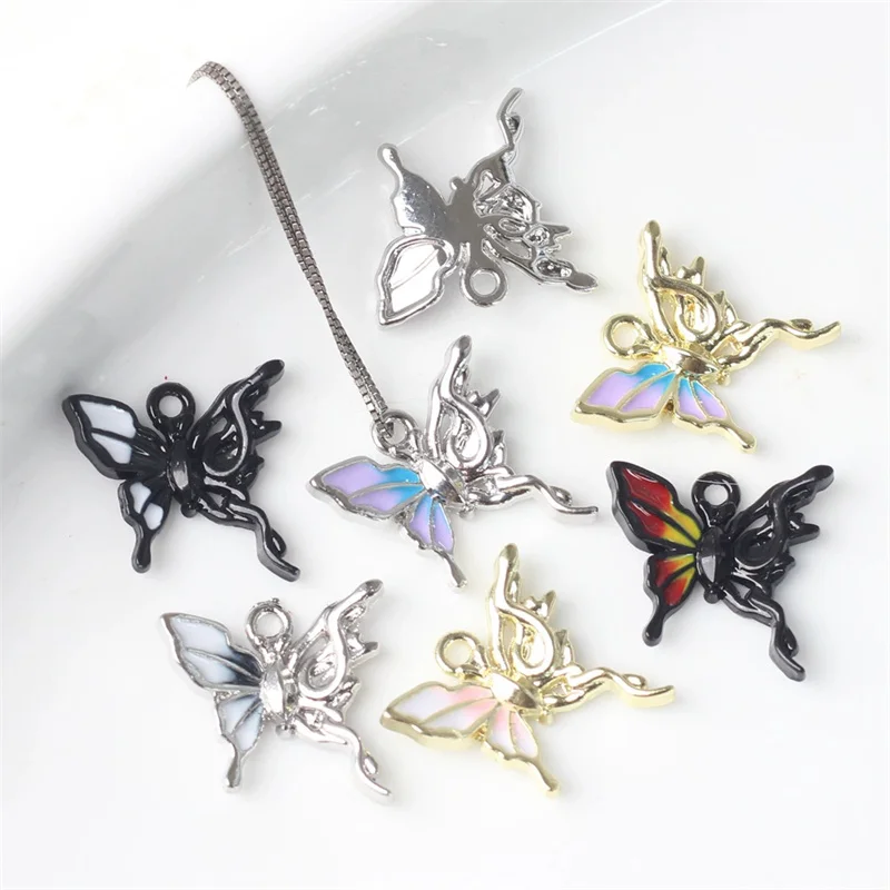 

10pcs Romantic Buttefly Jewelry Connectors Golden Silver Color Alloy Pendant Charms Diy Necklace Earrings Jewelry Making Finding
