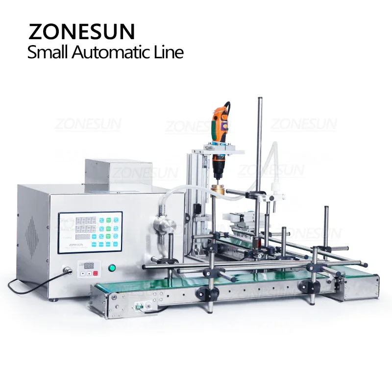 Zonesun montagem enchimento e tampando máquina de vidro garrafa de plástico capper jar suco líquido enchimento embalagem linha produção
