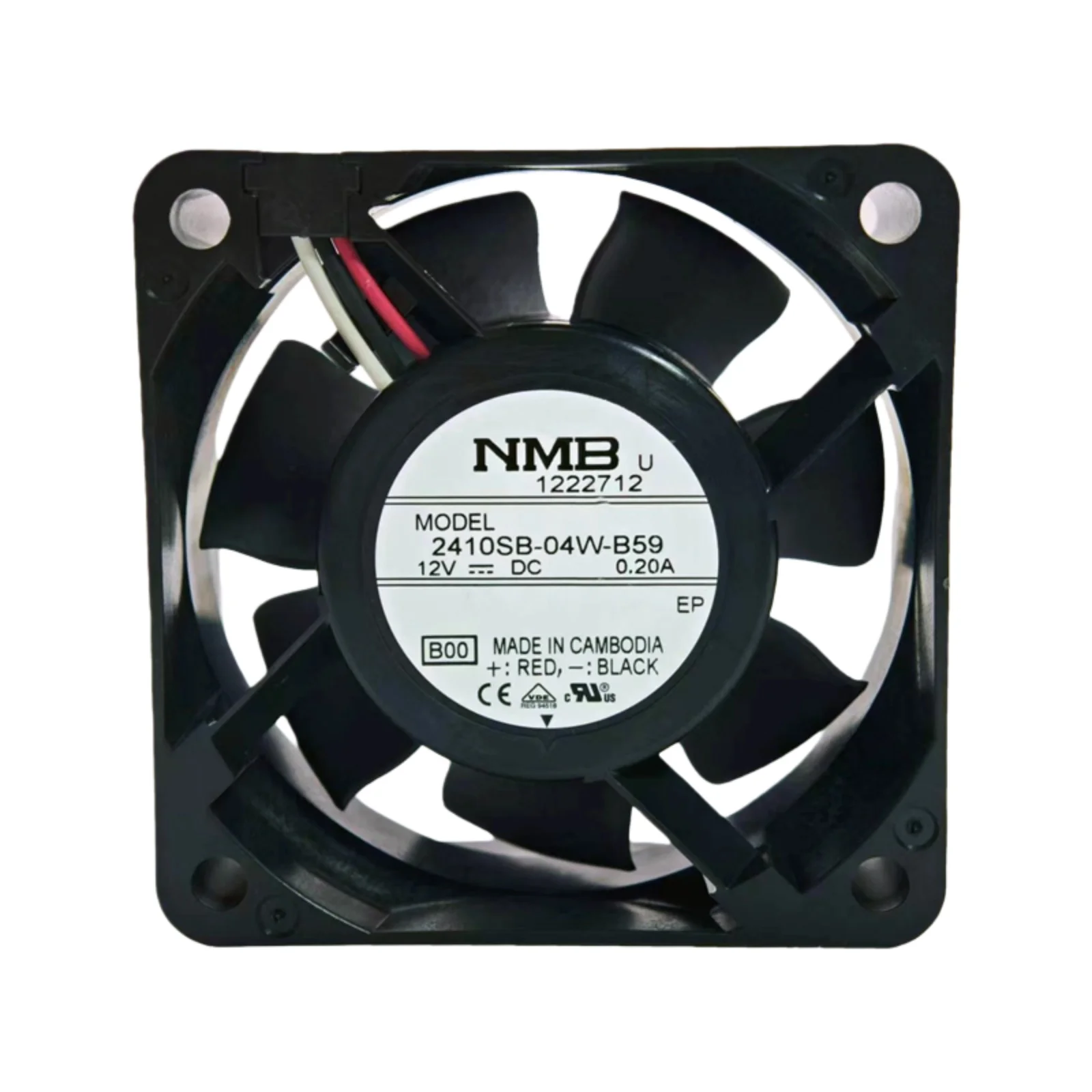 

Вентилятор 60 мм 24 В для охлаждающего вентилятора NMB 2410SB-04W-B59, 60x25 мм 6025 DC 12 В, 3-проводной шарикоподшипник с сигнализацией,