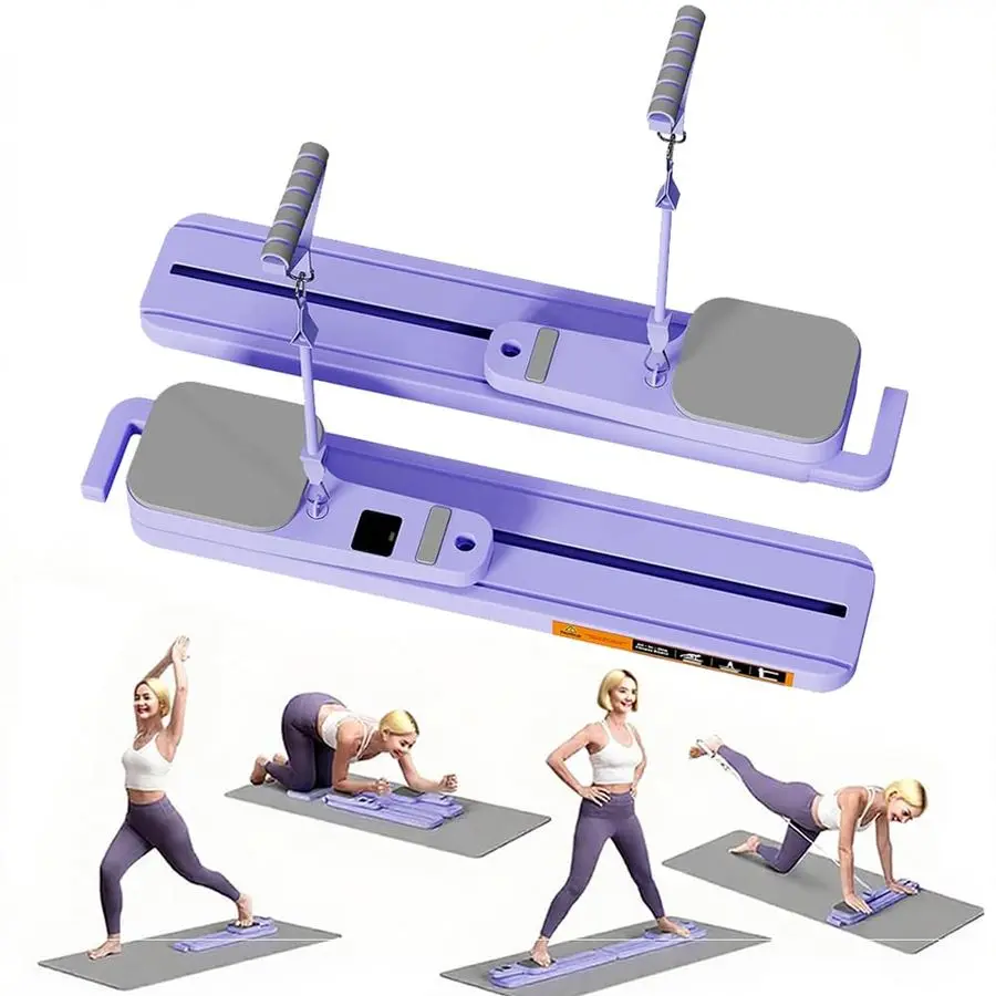 

Pilates Reformer Board for Home Workout, Multifunctional Push Up Board Pilates Slider, 6in1 Pilates Equipment Set Customizable