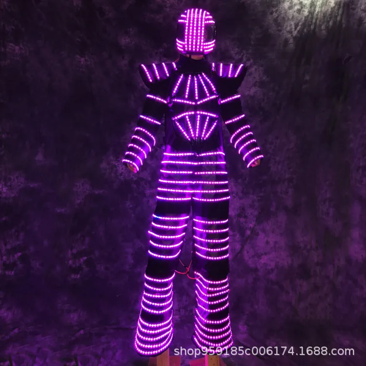 

LED luminous clothing stilt robot performance clothing activity atmosphere interactive performance set colorful stilt clothing