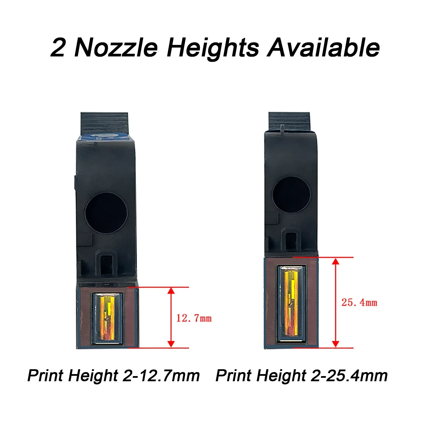 EURANNIT 12.7/25.4mm Thermal Inkjet Printer Cartridge Fast Drying White Red Yellow Blue Green Water-proof Solvent Ink Cartridges
