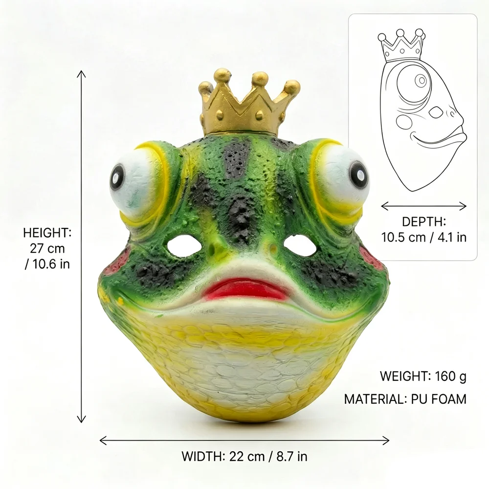 Urkomische Froschmaske für Cosplay, Partys und Streiche, Halloween-Party, Maskenball – Detail 2