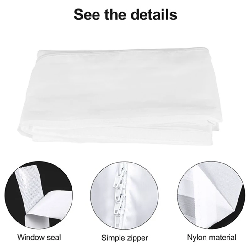 AirLock Window Seal for Portable Air Conditioner,400 Cm Flexible Cloth Sealing Plate Window Seal with With Zip and Adhesive Fast