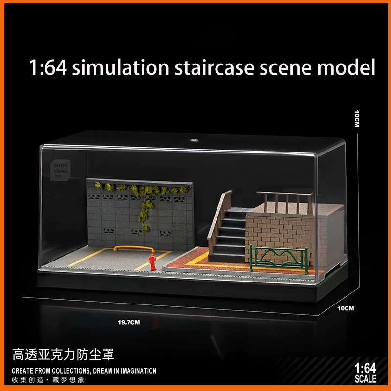 1:64 Simulated Staircase Scene Model Parking Lot Miniature Building Sand Table Props Shooting Collection Ornaments