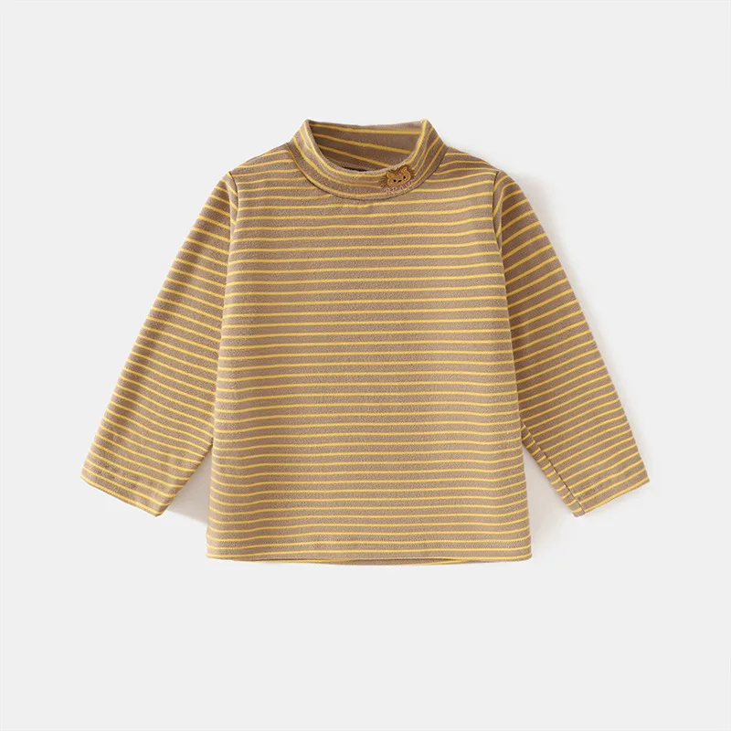 

Toddler Kids Cotton Striped Half Turtleneck Top 0-5Y Baby Boys Girl Soft Base Layer Shirt Multicolor Long Sleeve Undershirt Tees