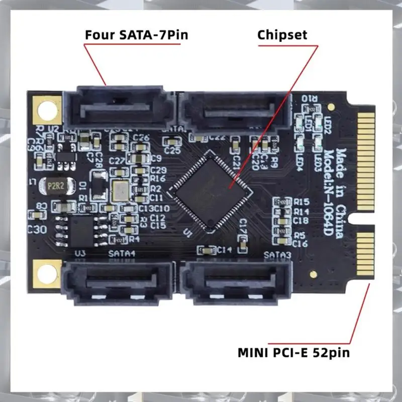 

Hot Selling-A+E PCI Express Mini PCI-E PCI Express Expansion Card PCI-E Adapter PCI-E To4 Ports SATA 3.0 ESATA PCIE SATA3 6Gbps,