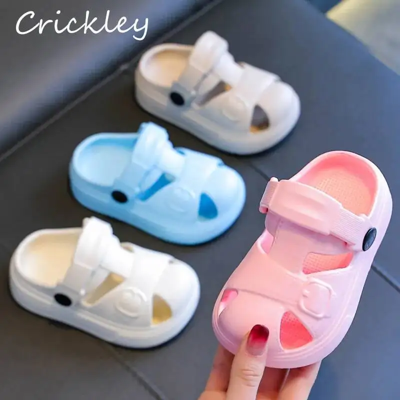 Solid Kids Clogs Shoes Summer EVA Soft Bottom Sandals For Boys Girls Slippers Waterproof Closed Toe Toddler Children Sandals