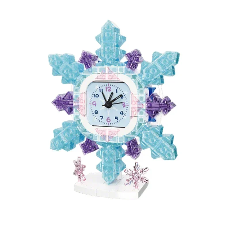 Schneemann Ziegel Modell Puppe Schneeflocke Geschenk Box Uhr Weihnachten Serie ABS Baustein Set Festival Dekoration DIY Kinder Spielzeug