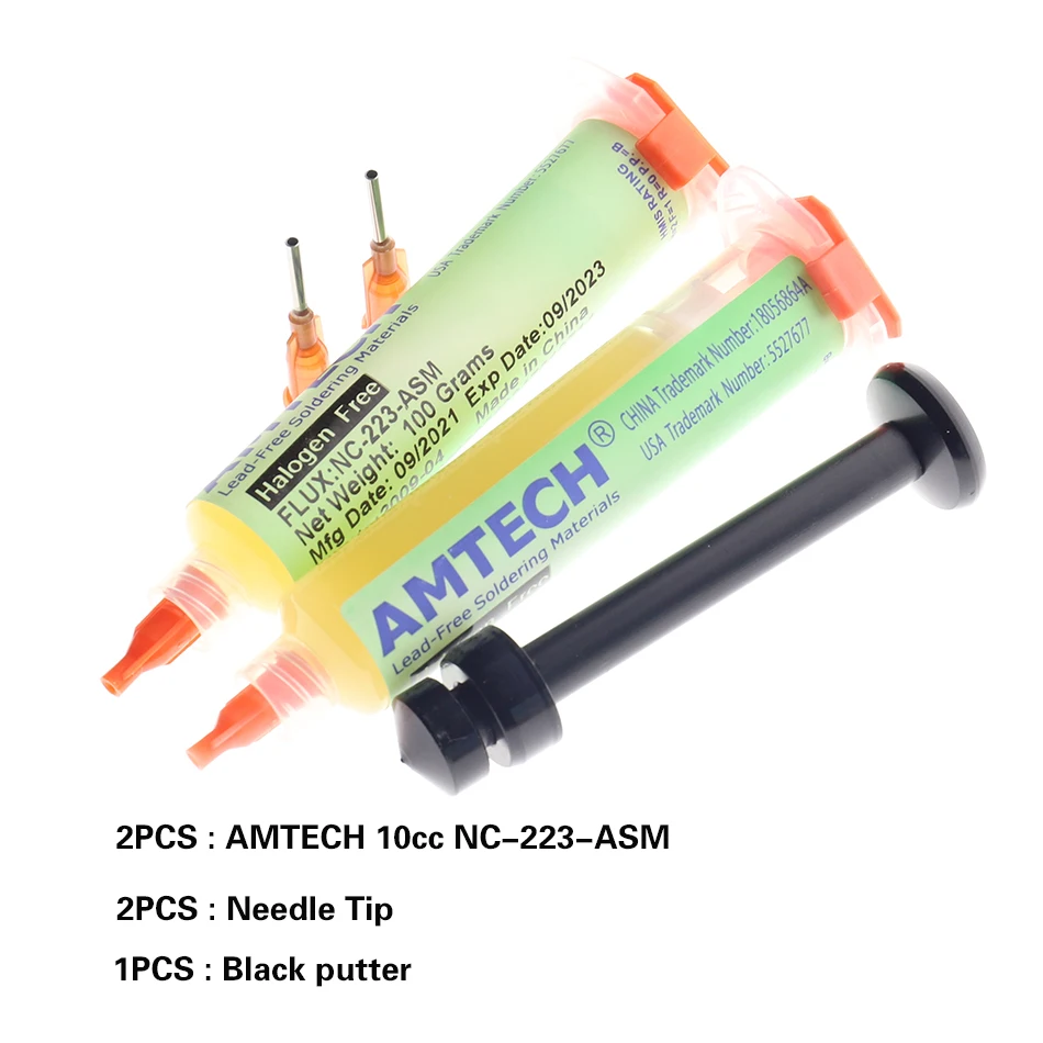 AMTECH-pasta de soldadura NC-223-ASM BGA PCB, pasta de soldadura sin limpieza, flujo de aceite avanzado, grasa, pasta de reparación de soldadura, 10CC, 100% Original