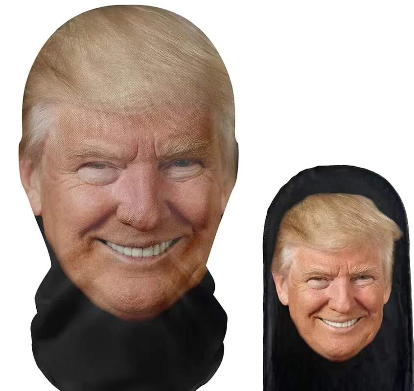 Nieuwe 3d Geprinte Donald Troef Hoofddeksels Elastisch Mesh Volledig Gezicht President Masker Voor Mannen Vrouwen Cosplay Headcover Grappige Bivakmuts Capuchon