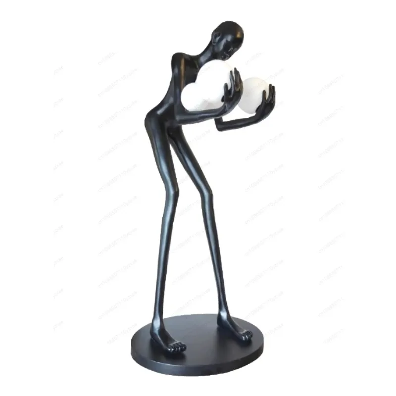 

Nordic Humanoid Sculpture Floor Lamp Long Arm Ball Design Exhibition Hall Ornament Living Room Sofa Lamp Modeling Lamp