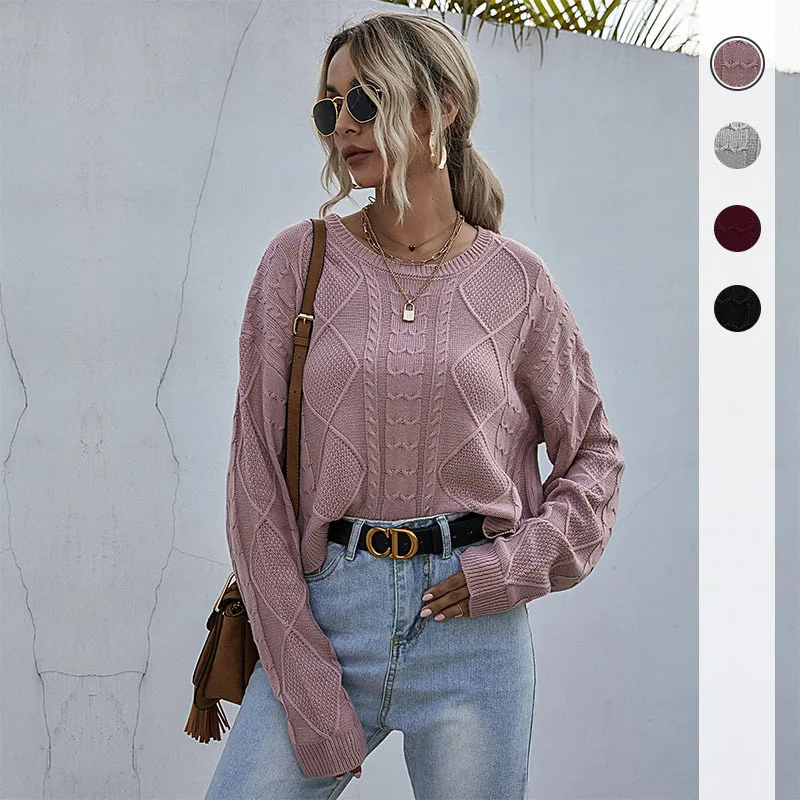 

Solid Color Knit Long Sleeved Pink Twist Mori System Short Paragraph Bottoming Black Sweater Women Versatile Fall Sweater