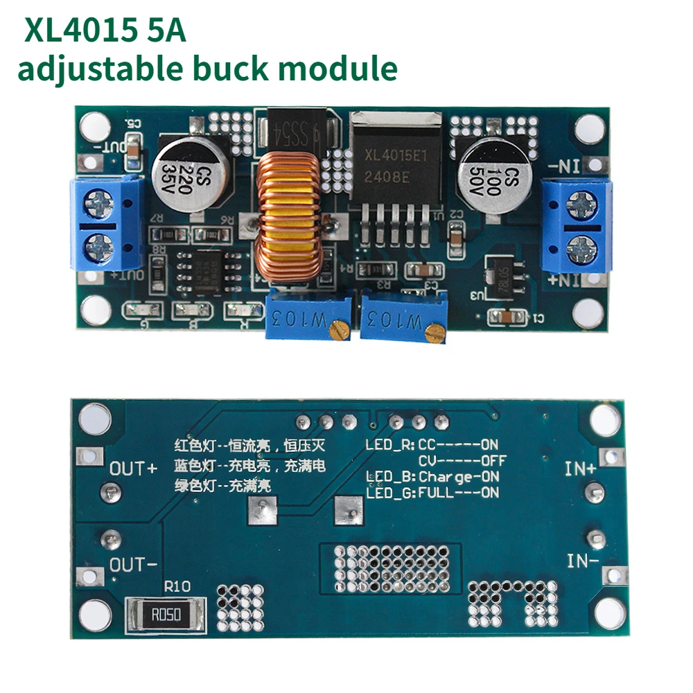 5a Dc-Dc Cc Cv Lithium Batterij Step Down Laadbord Xl4015 Verstelbare 6-38V Naar 1.25-36V Step Down Voeding Buck Module