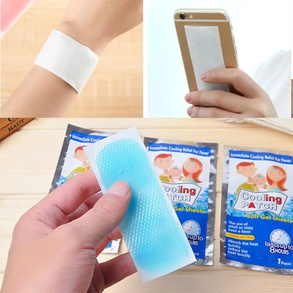 

5bags Hydrogel Ice Gel Plaster Baby Heat Cooling Sheets Fever Down Cooling Patches Headache Pad