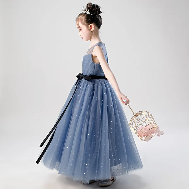 

Long Children's Princess Dress2021Winter New Girls' Host Violin Performance Piano Dress