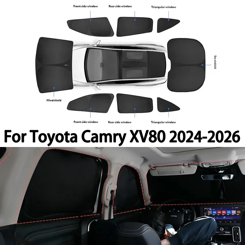 

For Toyota Camry XV80 9Th 2024-2026 Car Sun Shade Windshield Sunshade Cover Protector Front Side Window Privacy Blind Shading