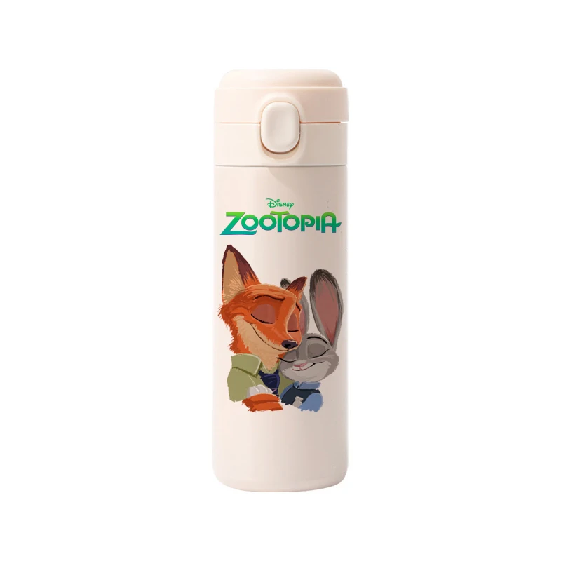 Disney Zootopia Thermosbecher, großes Fassungsvermögen, kleiner und leichter Tragebecher, 304 Edelstahl, Outdoor, Schule, Saft, Milchbecher