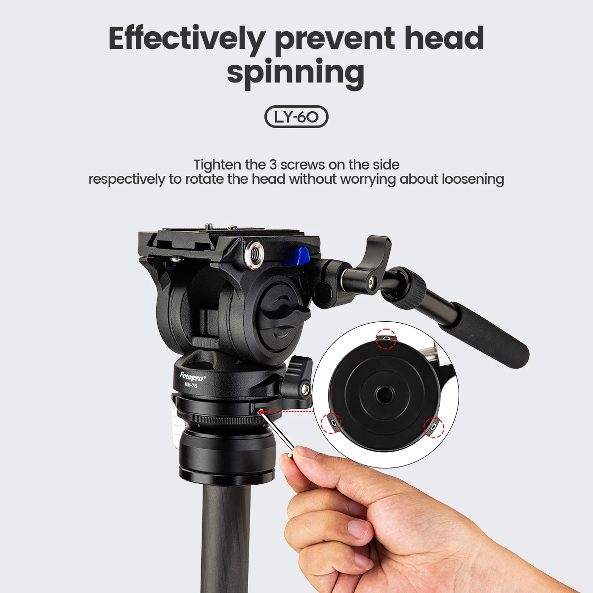 Fotopro LY-60 Tripod Speedy Mini Leveling Base Universal Horizontal Adjustment Mount for DSLR Camera