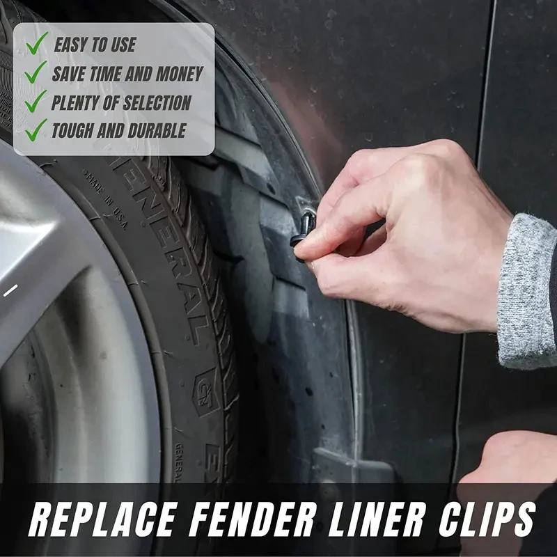 100PCS Plastic Bumper Rivet Clips, Auto Fastener Retainer for GM Ford Toyota Honda Chrysler image 2