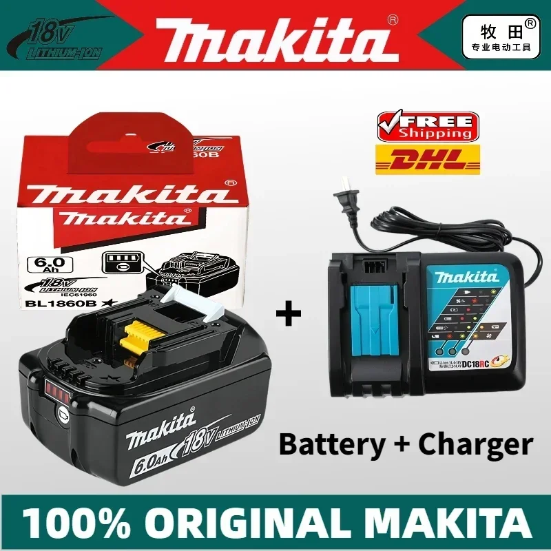 

Original Makita BL1860B 18V 6Ah Makita 18V Battery for replacing 18V power tool batteries BL1850B BL1830B BL1860 BL1840B BL1815