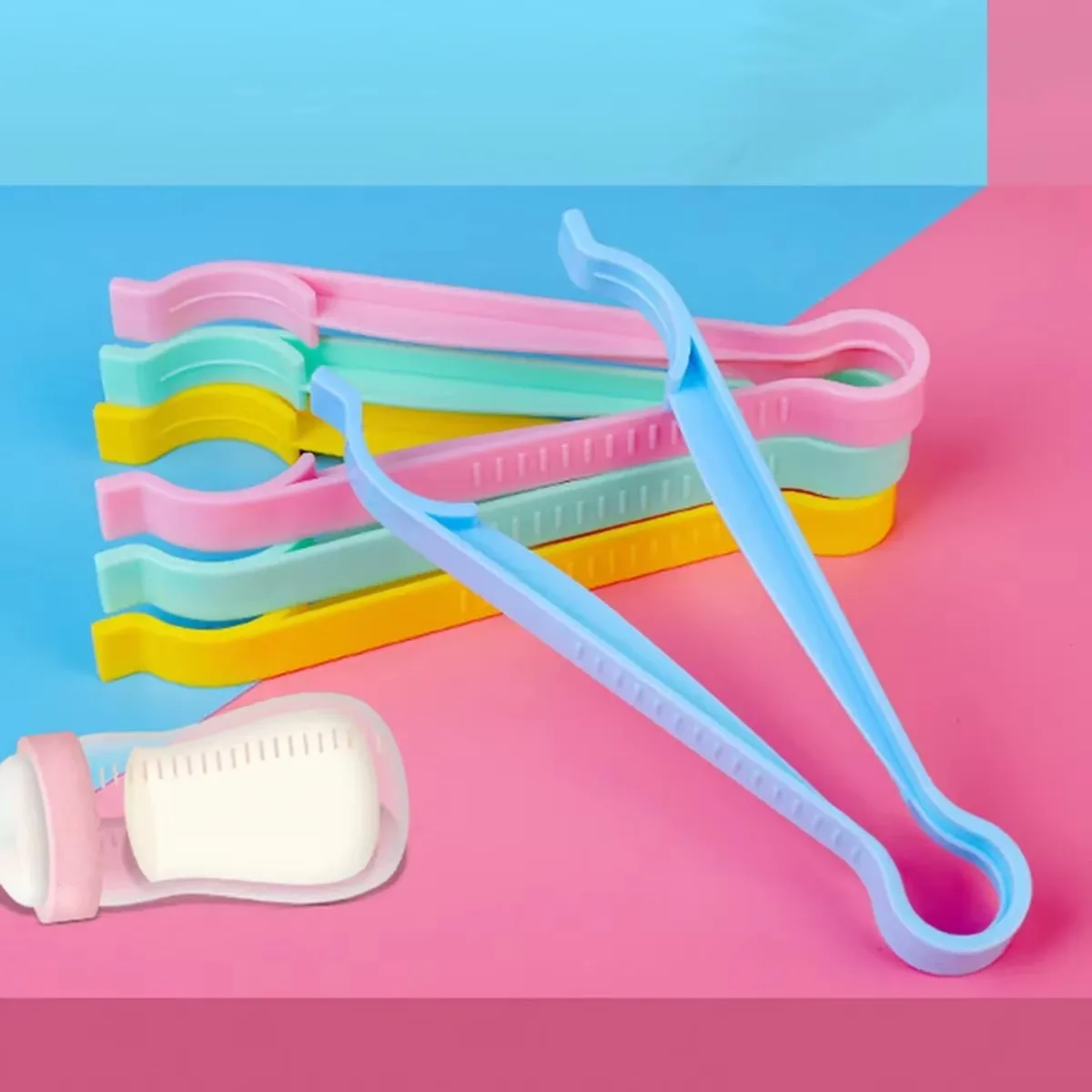 

Противоскользящие стерилизованные щипцы, устойчивые стерилизационные пластиковые щипцы для детских бутылочек, пинцет, зажим для бутылочек с молоком, зажимы для противоскользящих бутылочек