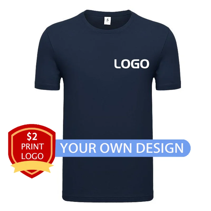 100% Cotton Unisex T Shirt Your Customized Printed Logo White T-Shirt Men Fashion  Loose Top Tees Women Clothes Plus Size 5XL