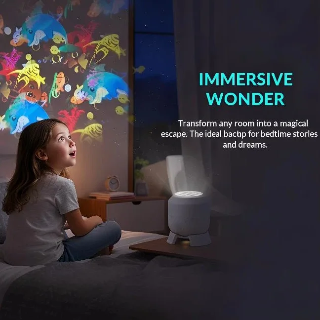 LED Ocean Projector Light, 360° Rotating Dynamic Night Light USB Ambient Light Decorative Lighting For Game,Living Room