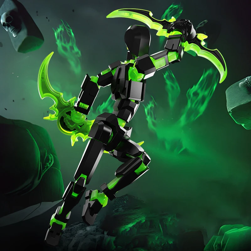 

3D Printed Lucky Robot Toy DIY Assembly Magnetic Suction Luminous Action Figures Joint Movable 13 Robot Dummy Ornament Model Toy