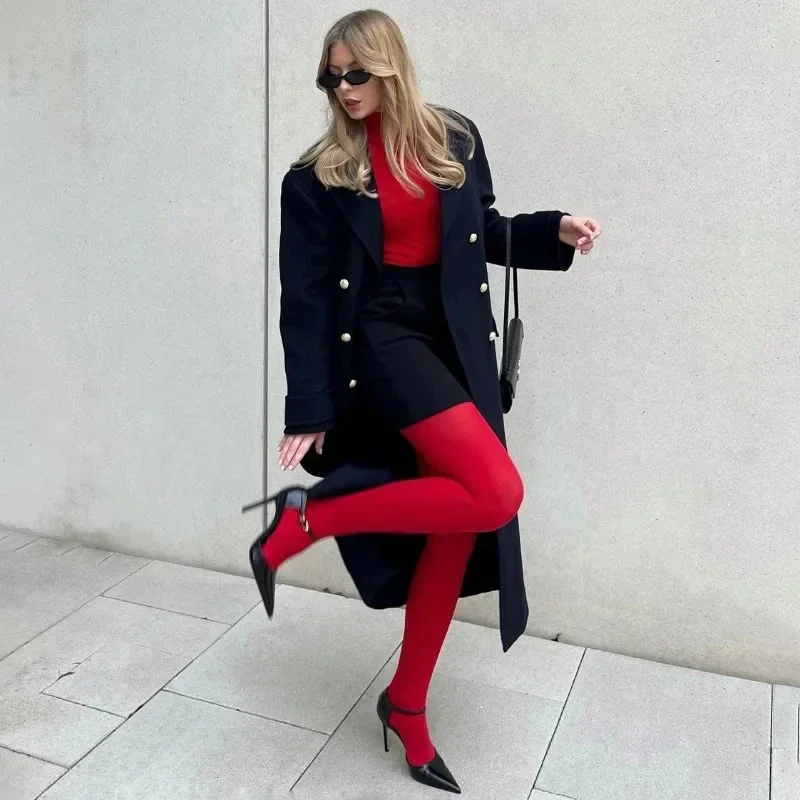 Herbst Koreanische Ins Warme Rote Strumpfhosen Engen Samt Dünne Dessous Strumpfhosen Spitze Leggings Socken Gothic Party Kleidung Zubehör