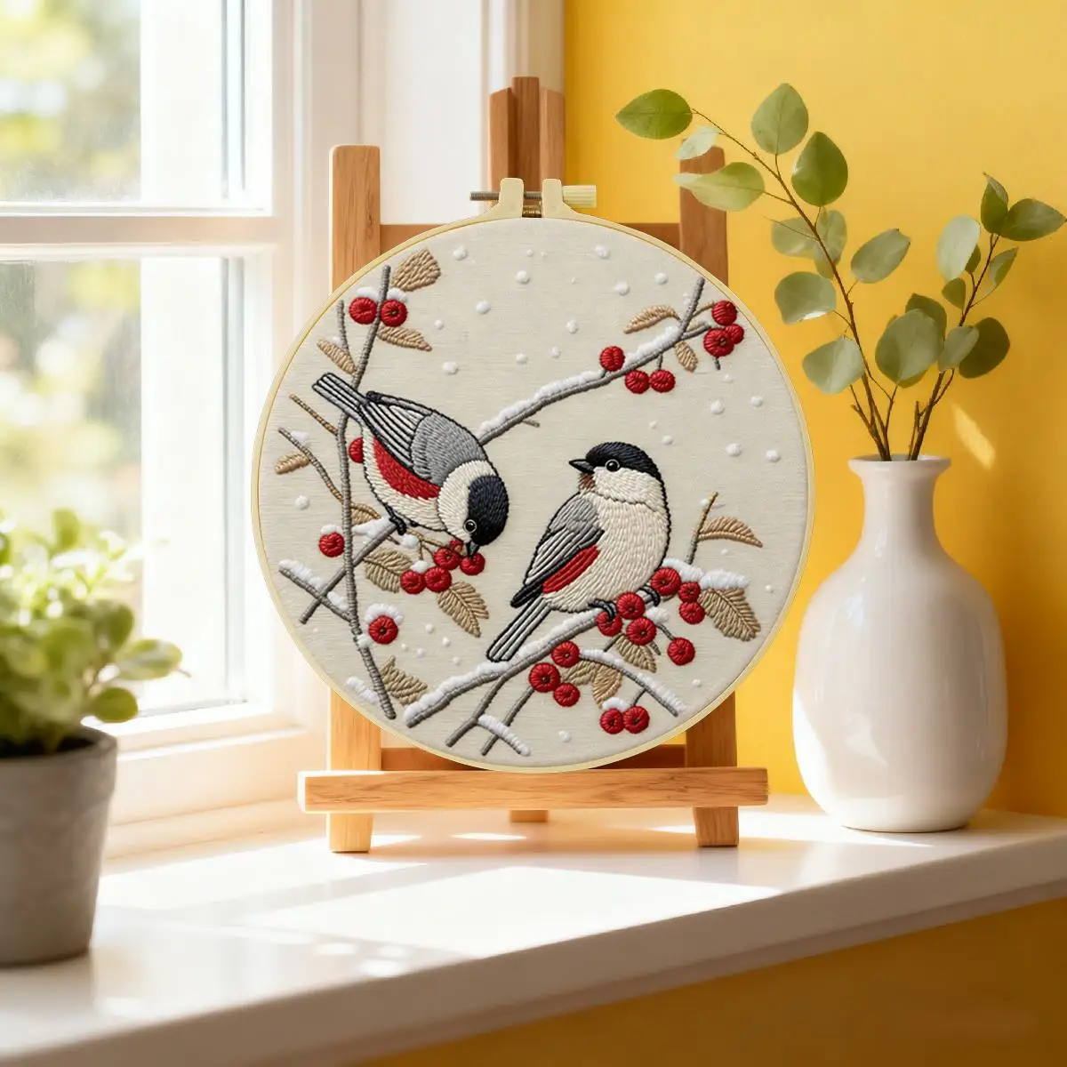 1pc 20X20CM/15X15CM 7.87/6.3inch Animal - Bird Embroidery Starter Kit DIY Kit DIY Embroidery Kit Manualidades Sewing Art