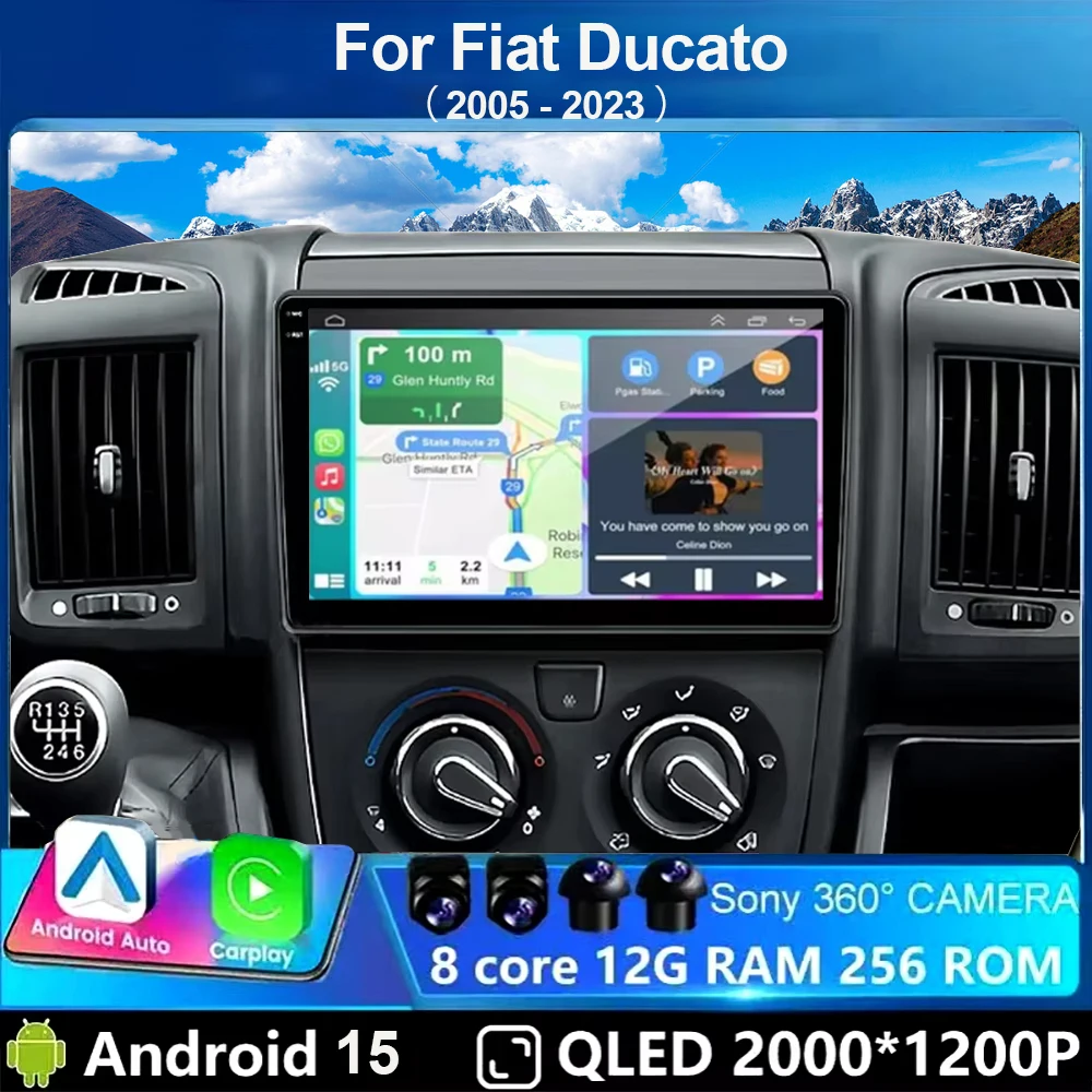 

Мультимедийная система Carplay Android Auto на Android 15 для Fiat Ducato 2005-2023, Citroen Jumper, Peugeot Boxer, Dodge Ram 2500, беспроводная связь 4G, GPS