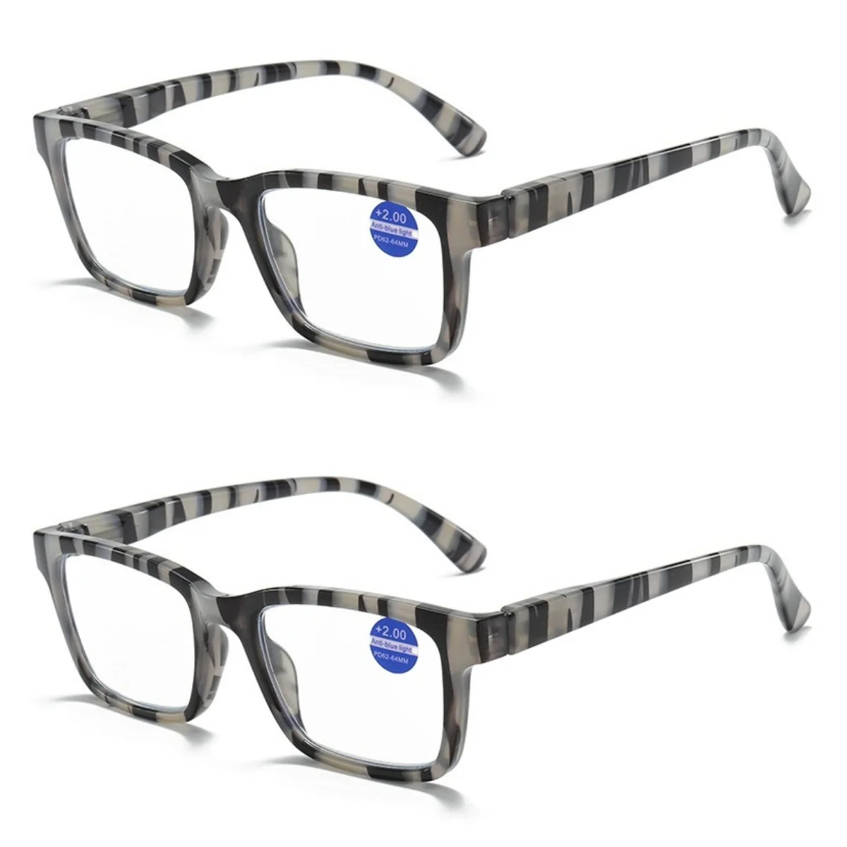 

2pcs Reading Glasses For Men Blue Light Readers Women Rectangular Unisex Lightweight Frame Comfortable Eyeglasse