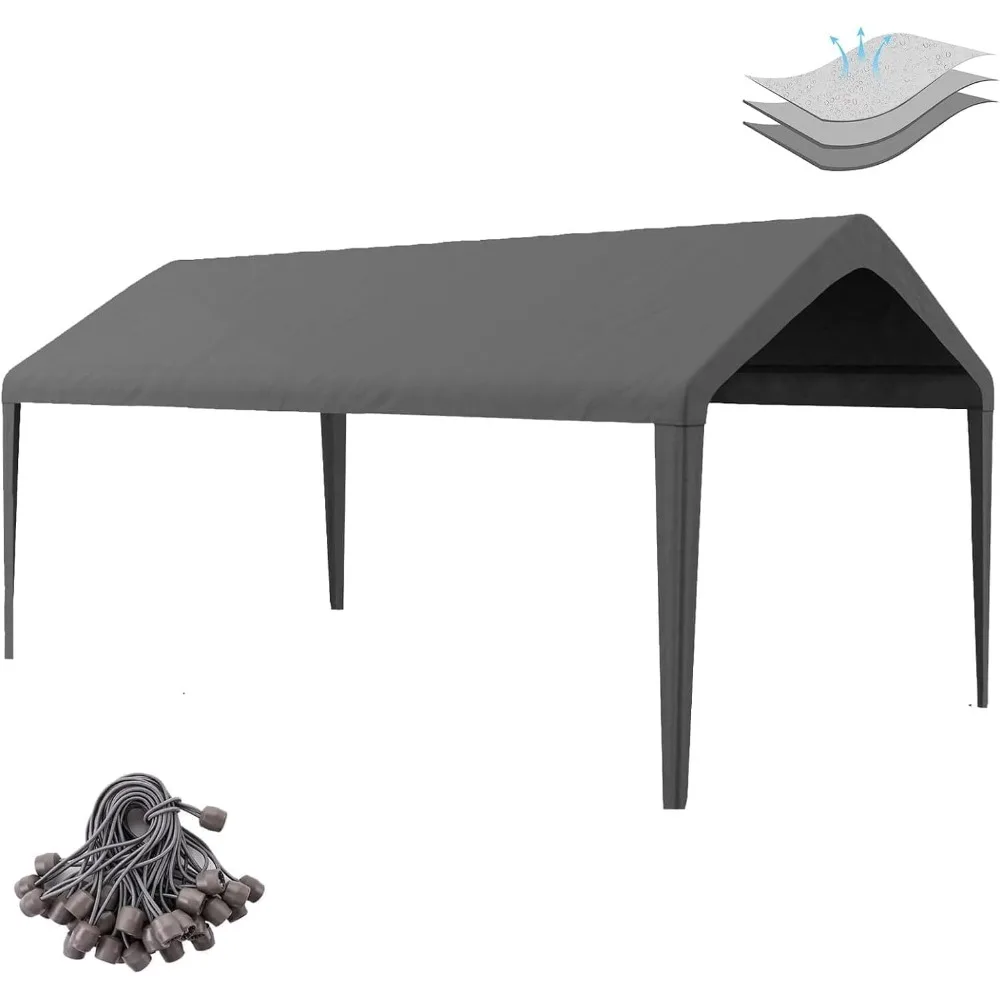 

Carport Replacement Canopy Cover 12'x20' for Tent Top Garage Shelter Cover, 800D Oxford Replacement Cover Waterproof & UV Protec