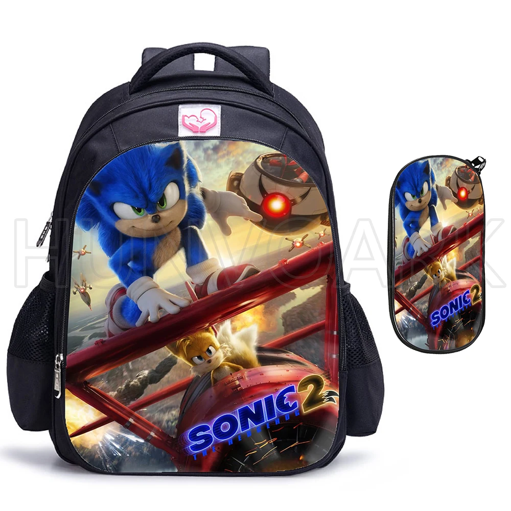 Sonic Racing School Bags para crianças, mochilas ortopédicas dos desenhos animados, presente de aniversário para meninos e meninas, sacos escolares