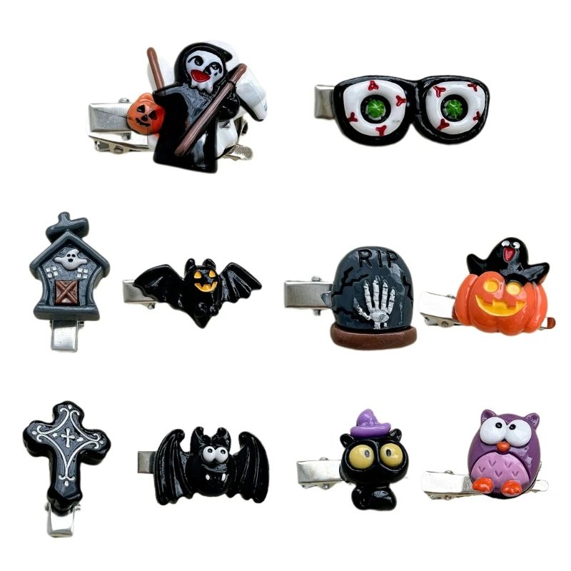 Cute Halloween Hair Clip for Women Duckbill Hair Clip Hairpin Gothic Girl Side Clip Holiday Hair Barrettes for SideBangs