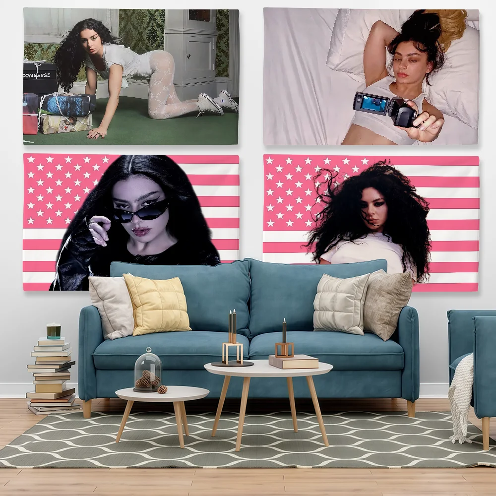 Singer C-Charli X-XCX Flag Tapestry Outdoor Party Bedroom Living Room Dormitory Decorative Themed Wall Hanging Banner Gift