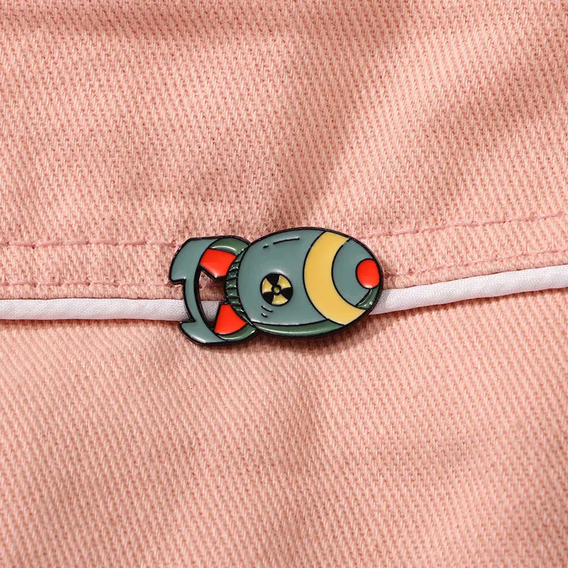 Cute Cartoon Bomb Enamel Brooch Creative World Peace Gift Lapel Pin Badge Backpack Clothing Hat Accessories