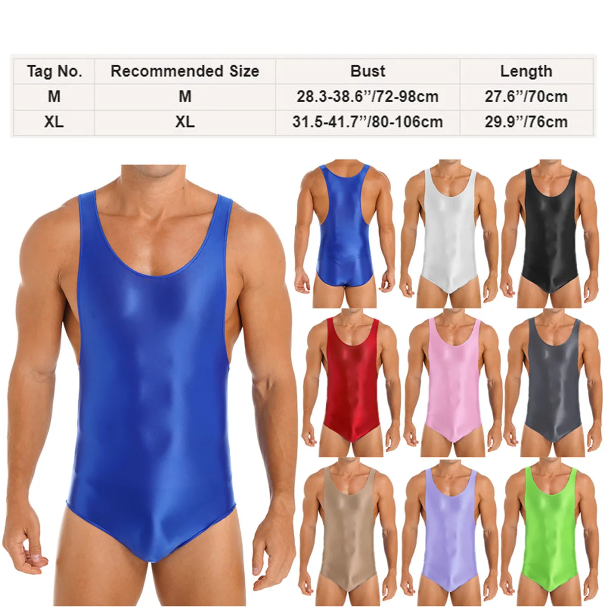 Mens Oil Glossy High Cut Thong Leotard Bodysuit Bodystocking One-piece Makini Bodysuit Leotard Singlet Underwear Swimmsuit